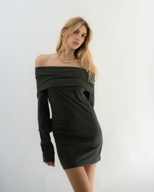 The Off-Shoulder Kleid Grau_abbildung_model_bildnr0